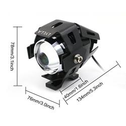 LYLLA CREE U5 LED Lamp Headlight Fog Light Spotlight for Motorcycle/ATV/Truck w/ON/Off Switch Button (Pack of 2)