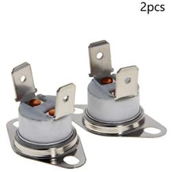 Fielect 2Pcs KSD301 Thermostat 170°C/338°F Normally Closed N.C Adjust Snap Disc Limit Control Switch Microwave Thermostat Thermal Switch Bent Feet