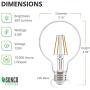 Sunco Lighting 10 Pack G25 LED Bulb, Dimmable, 5.5W=60W, 6000K Daylight Deluxe, Vintage Edison Filament Globe, 500 LM, E26 Base, Indoor/Outdoor Lights - UL