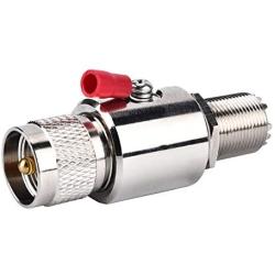 PL-259 Lightning Surge Protector UHF Lightning Arrestor PL259 Male to SO239 Female Bulkhead for CB Ham Base Antennas