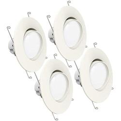 Sunco Lighting 4 Pack 5 Inch/6 Inch Gimbal LED Downlight, 12W=60W, 5000K Daylight, 800 LM, Dimmable, Adjustable Recessed Ceiling Fixture, Simple Retrofit Installation