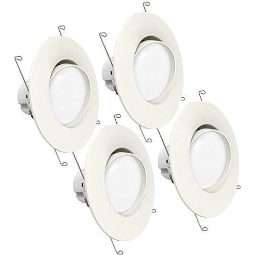 Sunco Lighting 4 Pack 5 Inch/6 Inch Gimbal LED Downlight, 12W=60W, 3000K Warm White, 800 LM, Dimmable, Adjustable Recessed Ceiling Fixture, Simple Retrofit Installation