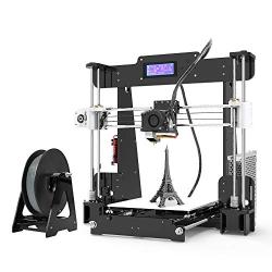Anet A8 3D Printer, Self-Assembly 0.4mm Nozzle Aluminium Alloy Hotbed 2004 LCD Desktop 3D Printer Reprap i3 with Tools, 8G SD Card, 10m Filaments