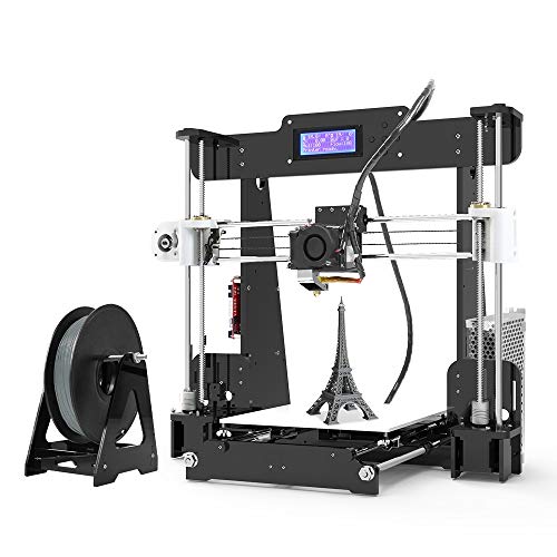 Anet A8 3D Printer, Self-Assembly 0.4mm Nozzle Aluminium Alloy Hotbed 2004 LCD Desktop 3D Printer Reprap i3 with Tools, 8G SD Card, 10m Filaments
