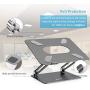 Boyata Laptop Stand, Adjustable Ergonomic Laptop Holder, Aluminium Alloy Notebook Stand Compatible for MacBook Pro/Air, Dell XPS, Lenovo, Samsung Laptops Up to 17 inches-Space Gray
