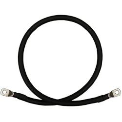 2 AWG 2 Gauge Single Black 1 Foot w/3/8 Lugs Pure Copper PowerFlex Battery Inverter Cables for Solar, RV, Auto, Marine Car, Boat