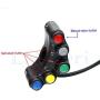 LMoDri 7 Function Motorcycle Switch Motorbike Handlebar Switches For Headlight Indicator Horn Aluminum Alloy Universal Scooter Trike Multifunction DIY