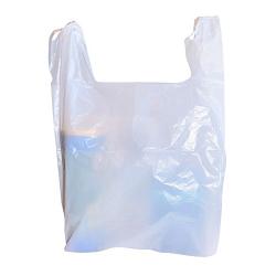 200 Large Plastic Grocery T-Shirt Bags - Plain White 12'' x 6'' x 21'' by JA Kitchens