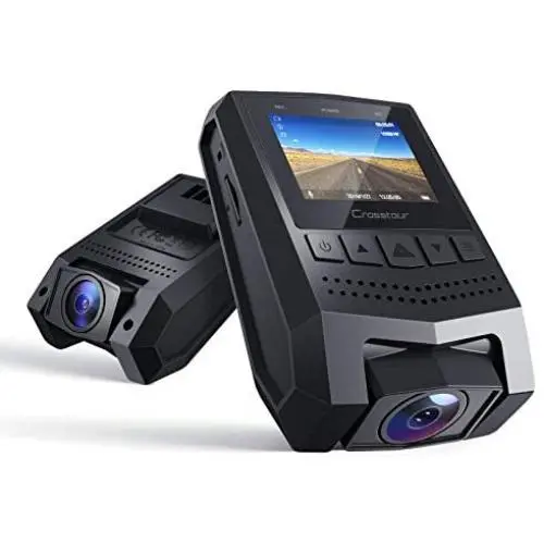 Crosstour Mini Dash Cam 1080P FHD Car Camera Recorder with 1.5” LCD Screen 170°Wide Angle, Parking Mode, Motion Detection, G-Sensor, Loop-Recording and WDR