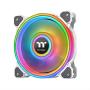 Thermaltake Riing Quad 120mm 16.8 Million RGB Color (Alexa, Razer Chroma) Software Enabled 4 Light Rings 54 LED 9 Blades Hydraulic Bearing White Case/Radiator Fan, Single Pack, CL-F100-PL12SW-C