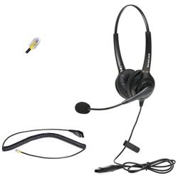 Dual Ear Cisco Headset | Noise Canceling Microphone Headset Compatible with Cisco Phones with RJ9 Headset Jack | RJ9 Headset Quick Disconnect Cord Included | HD Voice Quality | Comfortable