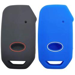 2x Coolbestda Rubber Push Start Key Fob Glove Protector Case Holder for 2021 2020 2019 Telluride Seltos Soul Forte GT EX Sportage Sorento Cerato Niro (Key in ignition OR Flip Key NOT FIT)