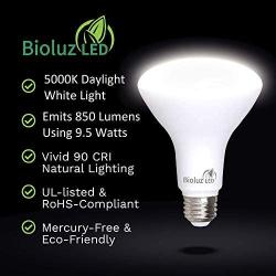 BR30 Flood Light Bulb Indoor Outdoor by Bioluz LED Instant ON DIMMABLE Cool White 5000K 65-95 Watt Replacement Using 9.5 Watts 90+ CRI UL Listed 2016 JA8 High Efficiency Lighting