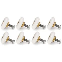 Set of 8 Dia 19mm Stainless Steel Shower Door Wheels Rollers Runners, White, 19mm x 5mm (Stainless steel-8PCS)