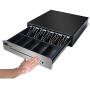 HK SYSTEMS 16'' Heavy Duty Black Manual Push Open Cash Drawer with 5Bill/5Coin Stainless Steel