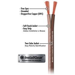 InstallGear 12 Gauge Speaker Wire - 99.9% Oxygen-Free Copper - True Spec and Soft Touch Cable (100-feet)