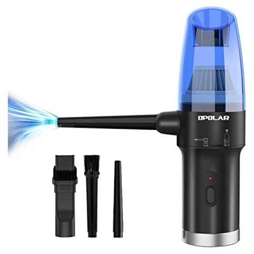 OPOLAR Cordless Electric Compressed Air Duster - Blower & Vacuum 2-in-1, USB Fast Charge Keyboard Cleaner for Cleaning Dust,Hairs,Crumbs,Scraps for Laptop,Piano,Sofa Gap，car Interior Decorations，Toys
