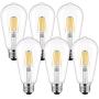ST58 Vintage Edison LED Light Bulb 60W Equivalent, Warm White 2700K, Kohree 6W Dimmable LED Filament Bulb E26 Base Lamp for Home, Restaurant, Reading Room, 6 Packs