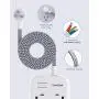 6 Outlets Power Strip Flat Plug with 3 USB Charing Ports (3.1A, 15W), 6Ft Braided Extension Cord, Wall Mountable Outlet Extender with Overload Protection Switch for Home Office Cruise Ship , White 6 Outlets Power Strip Flat Plug with 3 USB Charing Ports (3.1A, 15W), 6Ft Braided Extension Cord, Wall Mountable Outlet Extender with Overload Protection Switch for Home Office Cruise Ship , White
