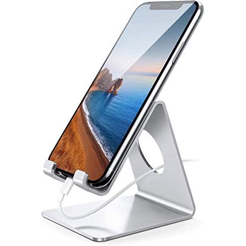 Lamicall Cell Phone Stand, Desk Phone Holder Cradle, Compatible with Phone 12 Mini 11 Pro Xs Max XR X 8 7 6 Plus SE, All Smartphones Charging Dock, Office Desktop Accessories - Silver Lamicall Cell Phone Stand, Desk Phone Holder Cradle, Compatible with Phone 12 Mini 11 Pro Xs Max XR X 8 7 6 Plus SE, All Smartphones Charging Dock, Office Desktop Accessories - Silver