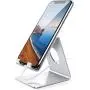 Lamicall Cell Phone Stand, Desk Phone Holder Cradle, Compatible with Phone 12 Mini 11 Pro Xs Max XR X 8 7 6 Plus SE, All Smartphones Charging Dock, Office Desktop Accessories - Silver