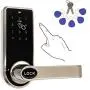 ETEKJOY Electronic Door Lock 3-in-1 Password RFID Card/Tag Hidden Keyhole Digital Touchscreen Keypad Left/Right Lever Reversible Handle Keyless Smart Auto Lock