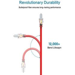 KMC 16AWG Power Outdoor Extension Cord with Light, Bright Orange Extension Cord - 50 Feet