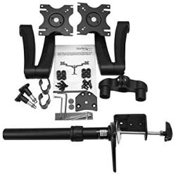 StarTech.com Desk Mount Dual Monitor Arm – Articulating - Supports Monitors 12 to 24 – Adjustable VESA Monitor Arm - Grommet or Desk Mount – Black (ARMDUAL)