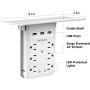 Socket Outlet Shelf Surge Protector, NESSTU Multi Electrical Wall Outlet, 6 in 1 Outlets Extender with Easy-Install Removable Shelf, Outlet Plug Adapter with 3 USB (3.4A) Charging Ports