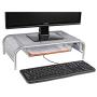 Mind Reader 2MESHMON-SIL Metal Mesh Stand and Desk Organizer with Drawer, Monitor Riser, Silver-2 Pack