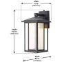 Home Decorators Collection Black Medium Outdoor Seeded Glass Dusk to Dawn LED Wall Lantern