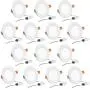 Hyperikon 4 Inch LED Recessed Lighting Slim Downlight, 9W=60W Dimmable Halo Lights with Driver Box, UL, Daylight White, 14 Pack