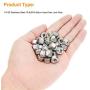 Powlankou 60 Pieces 1/4''-20 Nylon Insert Hex Lock Nuts, 304 Stainless Steel