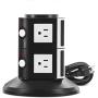 Aduro Surge Protector Power Tower 8 Outlets Family Multi Charging Station with Smart Charge Tech for iPhone, iPad, Galaxy & All Devices (White)