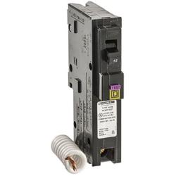 Square D by Schneider Electric HOM115DFC Homeline 15-Amp Single-Pole Dual Function Circuit Breaker, 1-Inch Format