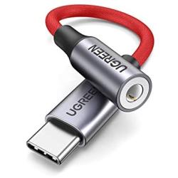 UGREEN USB C to 3.5mm Headphone Adapter Type C Dongle Audio Jack Converter with DAC Chip Compatible for Galaxy S21 Note20 Ultra S20 Note10 S10 Pixel 4 3 2 XL iPad OnePlus Red