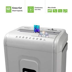 Aurora AU1262XA Anti-Jam 12-Sheet Crosscut Paper and CD/Credit Card Shredder, White/Gray