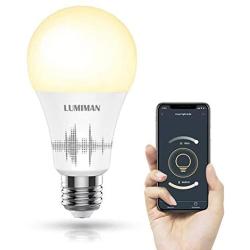Smart Light Bulb, Tunable, Soft White to Daylight, Wifi Smart Bulb, 60 Watt Equivalent, A19 E26 Edison Bulb, Compatible with Alexa and Google Home, Lumiman LM520