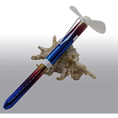 Portable fan with Ballpoint pen - Multi-function electronic Fan pen Make Cool summer for office and students (RAINBOW)