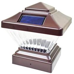 18 Pack Brown Outdoor Garden 4 x 4 Solar LED Post Deck Cap Square Fence Light Landscape Lamp Lawn PVC Vinyl Wood