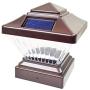 18 Pack Brown Outdoor Garden 4 x 4 Solar LED Post Deck Cap Square Fence Light Landscape Lamp Lawn PVC Vinyl Wood