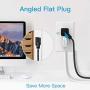 Power Strip with 4 USB Ports 4 Outlets, Maxcio Desktop Charging Station with Angled Flat Plug & 10A 5 ft Extension Cord Multi Outlets Extender Plug for Cruise Ship, Dorm Room, Home & Office, Black