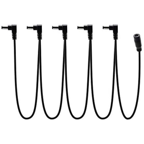 SONICAKE 9V DC 5-Way Right Angle Plug Daisy Chain Power Cable for Guitar Pedals