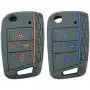 2Pcs Coolbestda Compatible with 2020 2019 2018 2017 VW Golf Alltrack Sportwagen GTI Tiguan Atlas POLO Skoda Octavia Flip Out Key Fob Case Cover Skin Jacket Pouch Sleeve Glove Protector NBGFS12A01