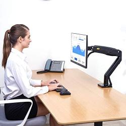 NB North Bayou Monitor Desk Mount Ultra Wide Full Motion Swivel Long Arm with Gas Spring for 22-35Monitors from 6.6 to 26.4lbs Height Adjustable Monitor Stand F100A-B