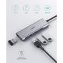 AUKEY USB C Hub 4 Ports, Aluminum USB C to USB 3.0 Hub Adapter, Ultra Slim Thunderbolt 3 Type C Adapter for MacBook Pro 2020/2019, Google Chromebook Pixel, Dell XPS and More