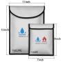 Fireproof Document Bag - 15''X11'' Fireproof Safe Bag, 7''x9'' Money Pouch Envelope, Non-Itchy Silicone Coated File Storage, Waterproof Document Holder, Money Bag with Zipper