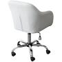 Home Office Chair Executive Mid Back Computer Table Desk Chair Swivel Height Adjustable Ergonomic with Armrest White
