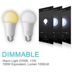ACEMAX Smart WiFi Light Bulb Tunable Soft White to Daylight (2700K-6500K) 100W Equivalent Dimmable Sunrise Cold White Warm White LED Compatible with Amazon Alexa Echo Google Home Assistant iFTTT
