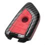TANGSEN Smart Key Fob Case for BMW 2 5 6 7 Series X1 X2 X3 X5 X6 3 4 Button Keyless Entry Remote Personalized Protective Cover Plastic Carbon Fiber Pattern Red Silicone
